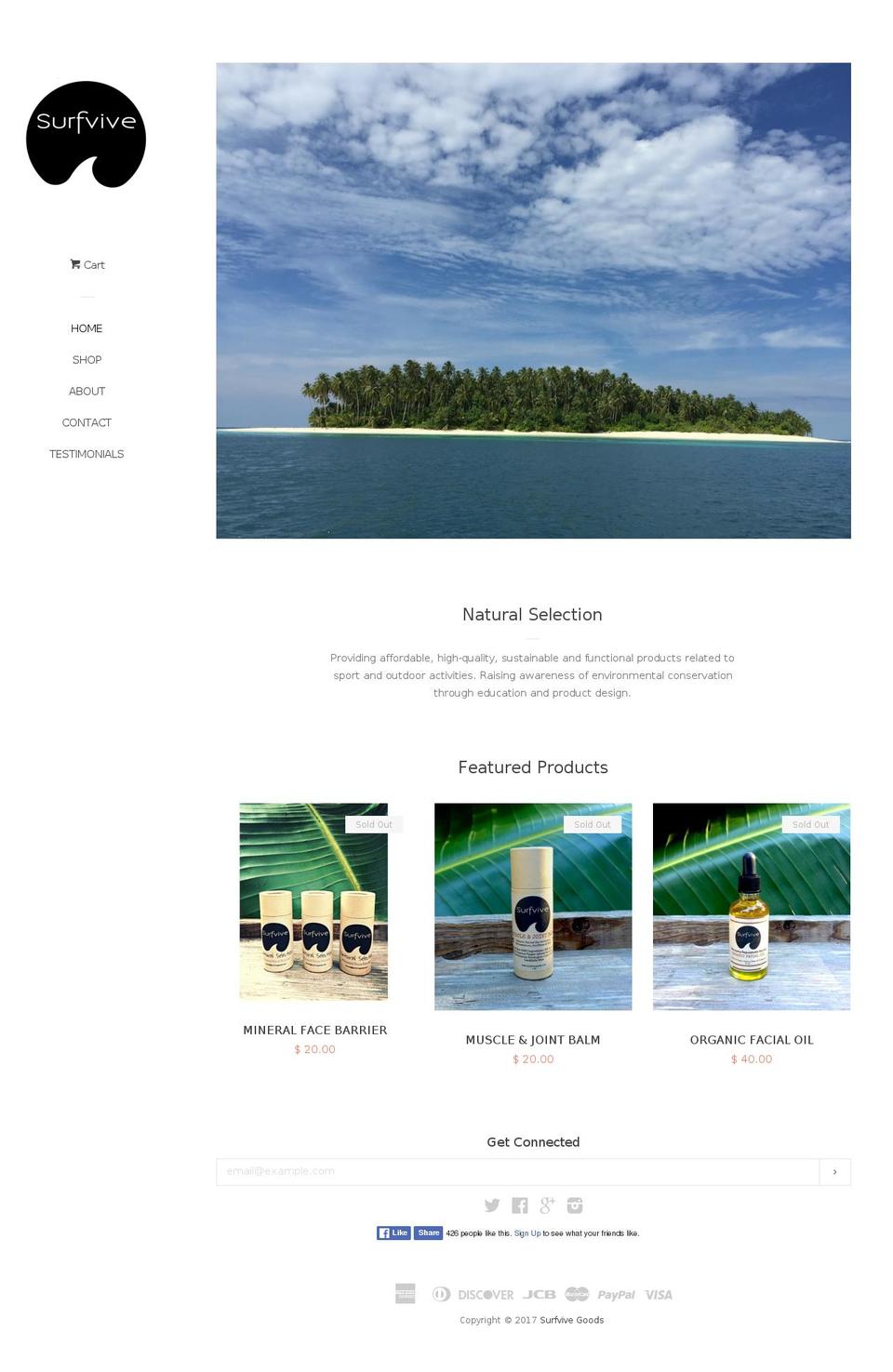 surfvivegoods.com shopify website screenshot
