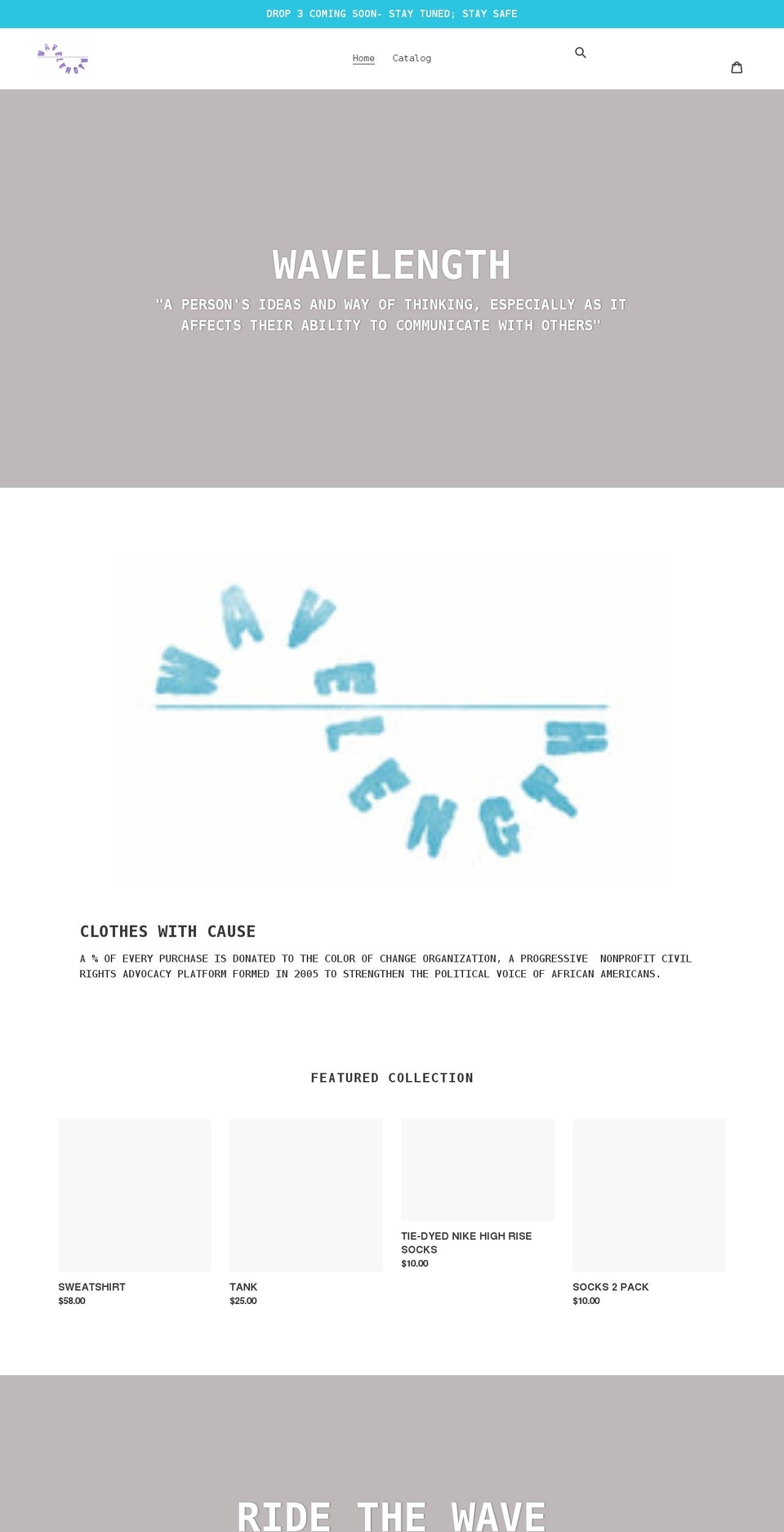 surfwavelength.com shopify website screenshot