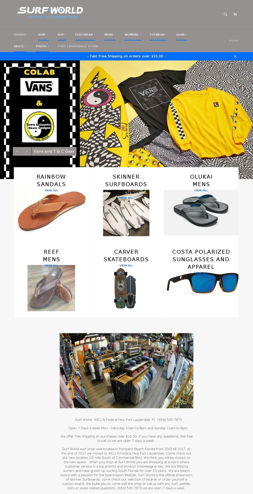 surfworld.net shopify website screenshot