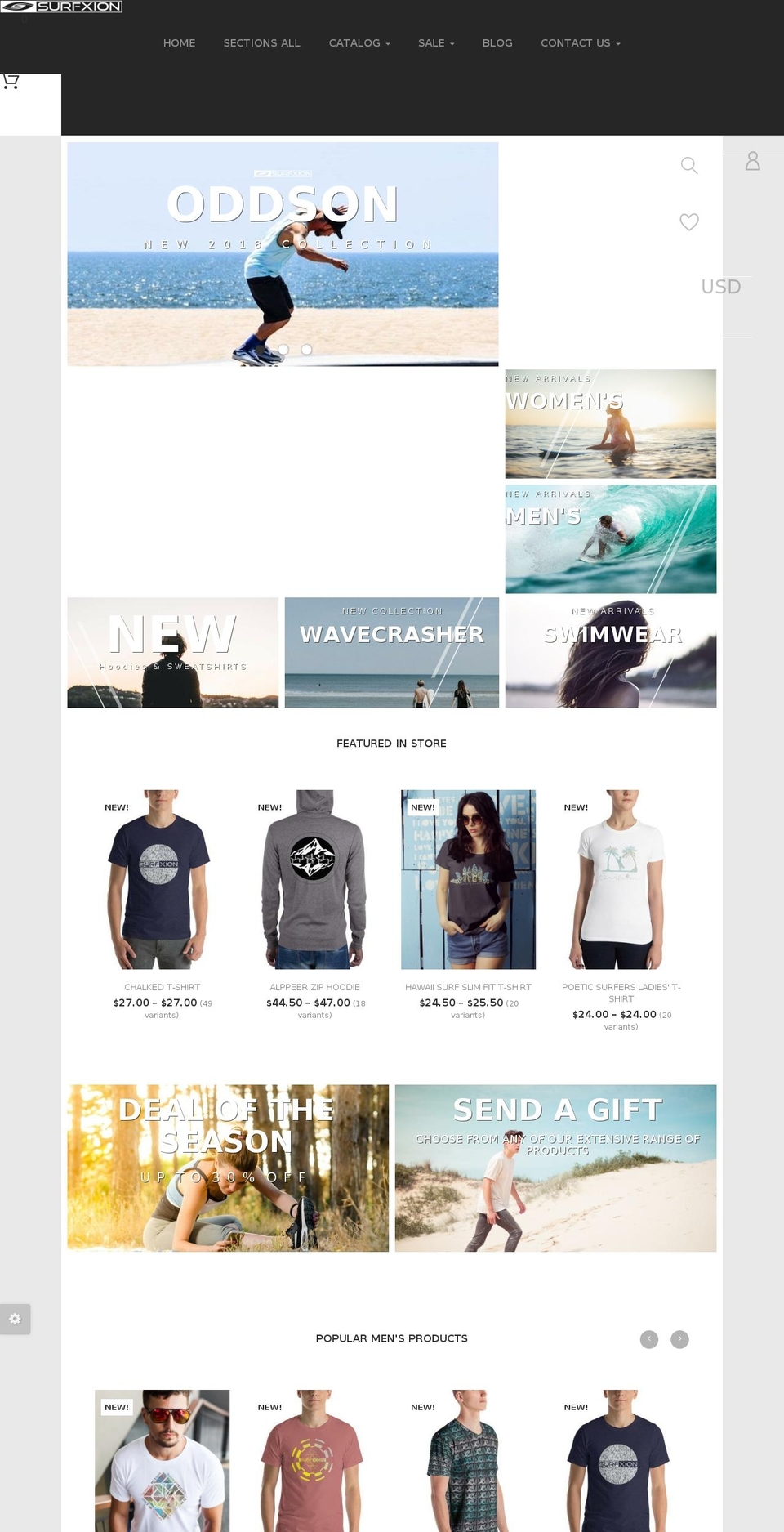 surfxion.com — Shopify storefront screenshot