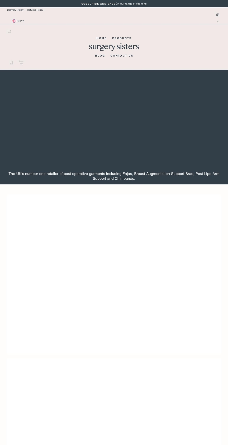 surgerysisters.co.uk shopify website screenshot