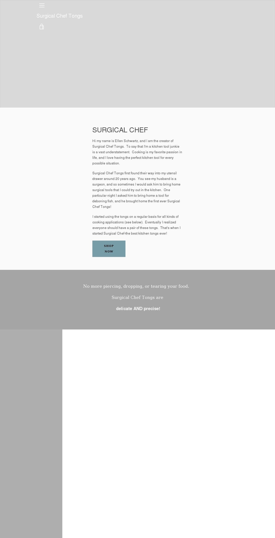 surgicalcheftongs.com shopify website screenshot