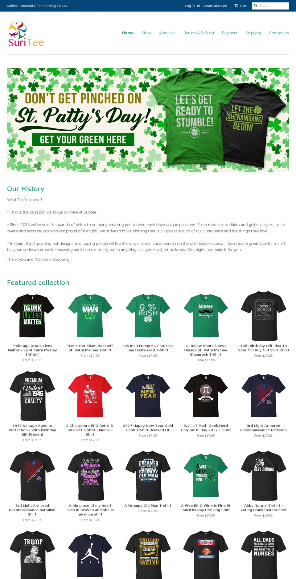 suritee.com shopify website screenshot