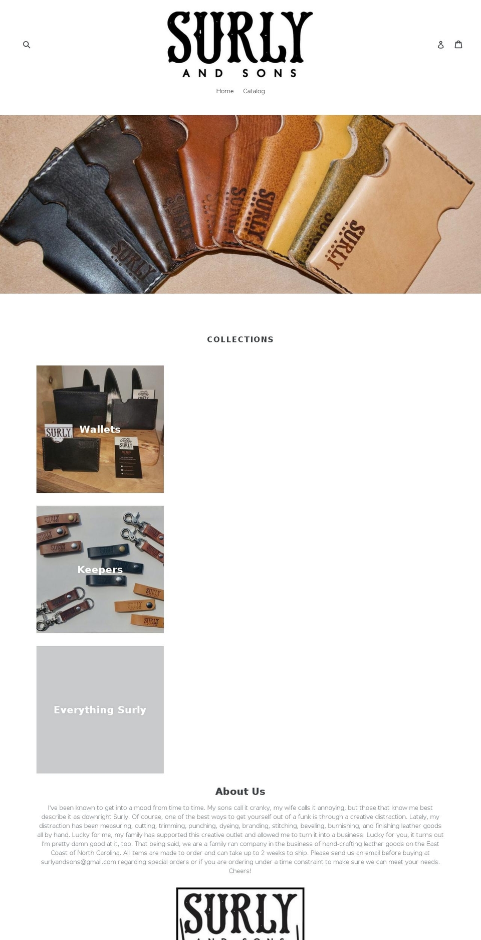 surlyandsons.com — Shopify storefront screenshot