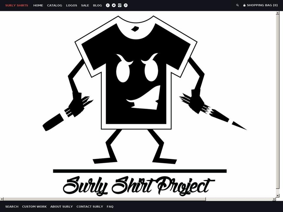 surlyshirts.com — Shopify storefront screenshot