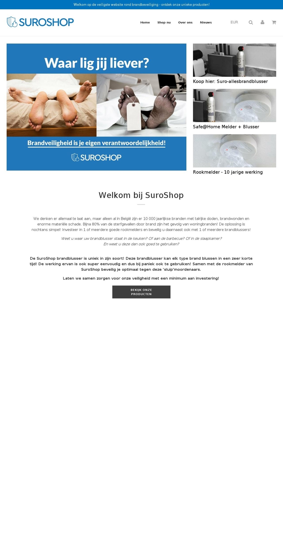 suroshop.be shopify website screenshot