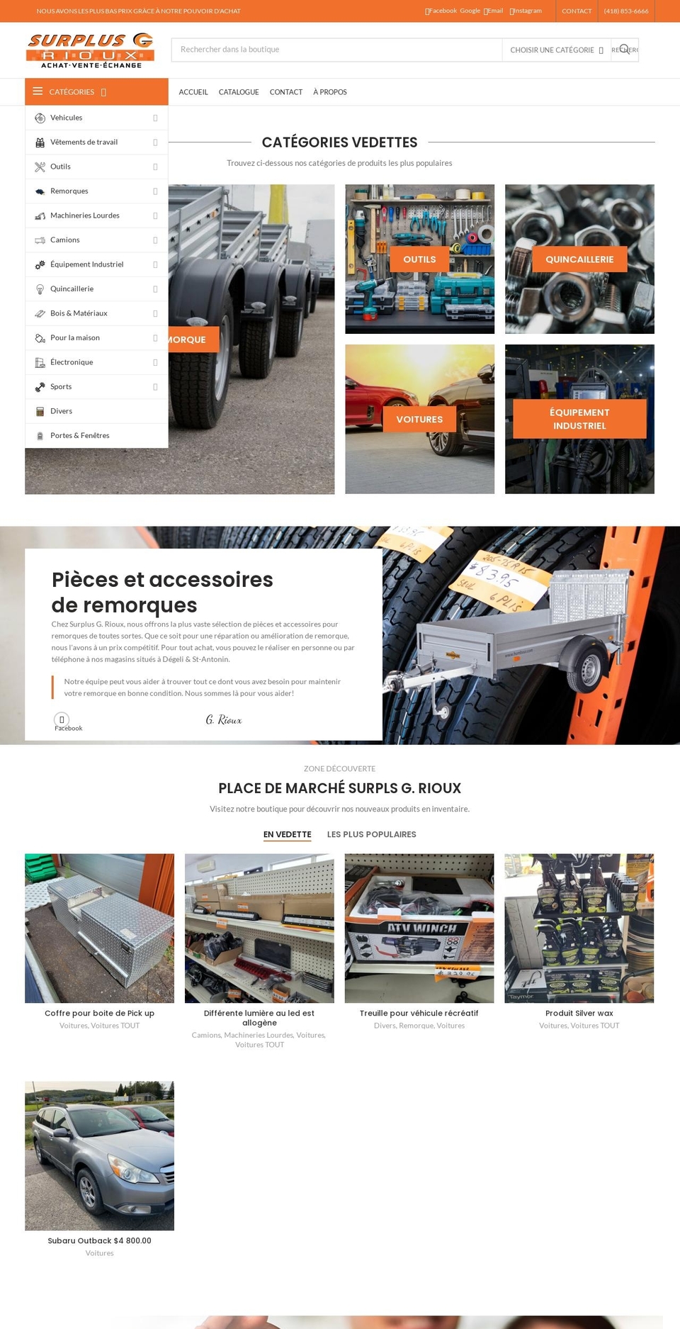 surplusgrioux.com shopify website screenshot