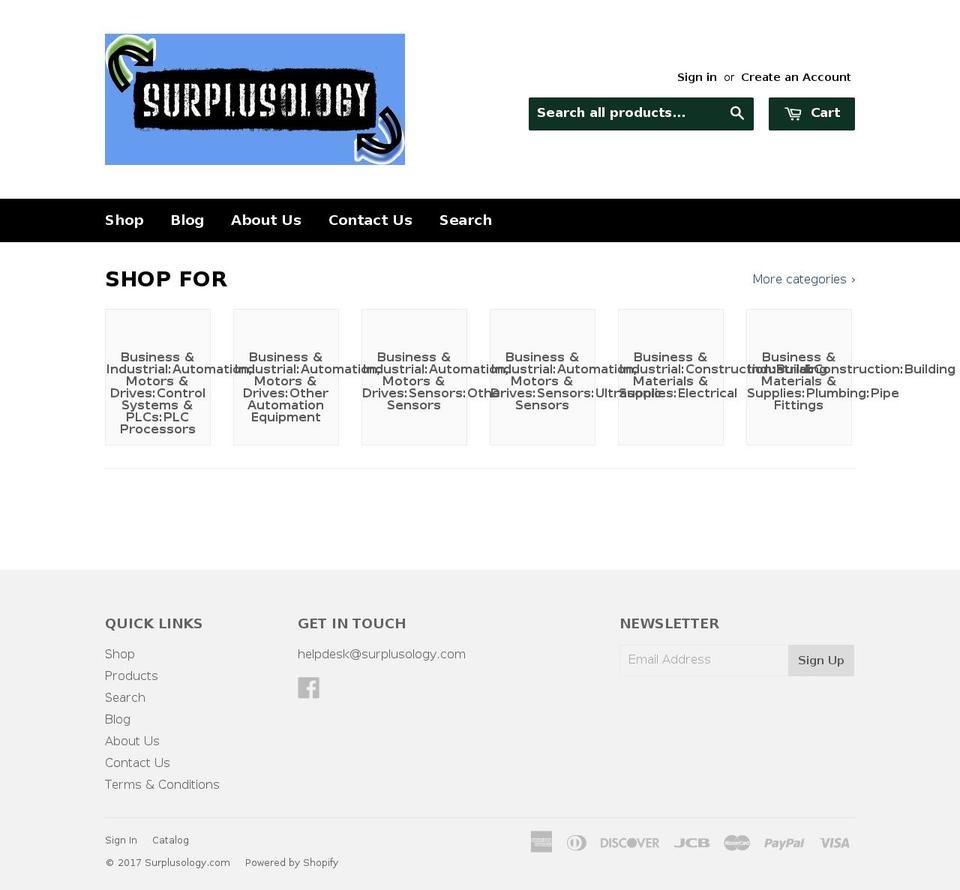 surplusology.com shopify website screenshot