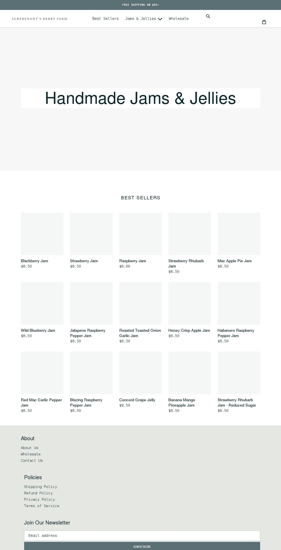 surprenantsberryfarm.com shopify website screenshot