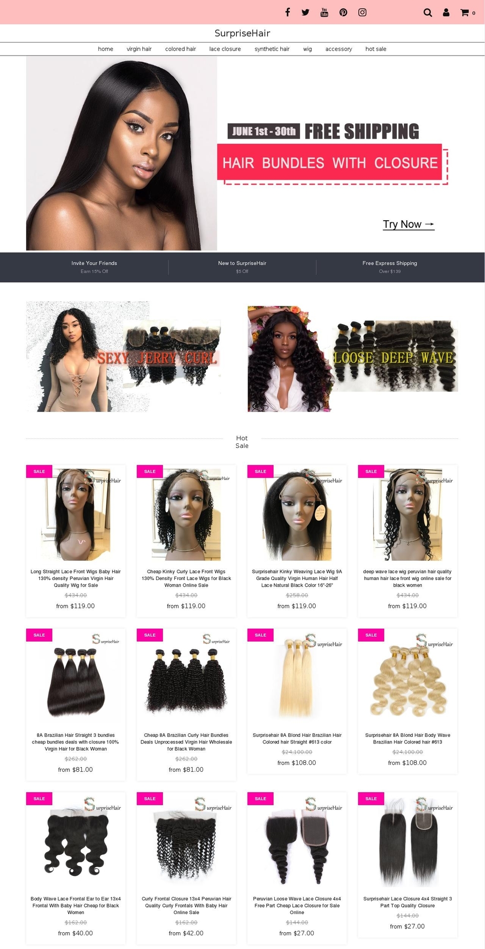 surprisehair.com — Shopify storefront screenshot