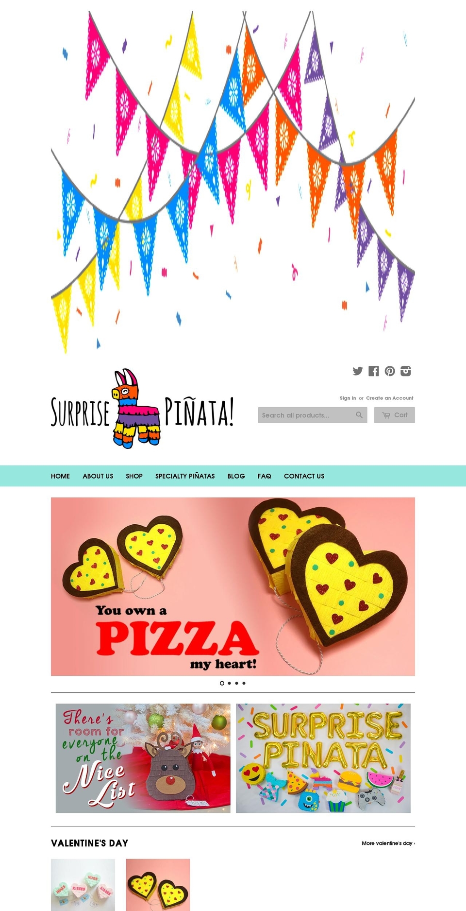 surprisepinata.com shopify website screenshot