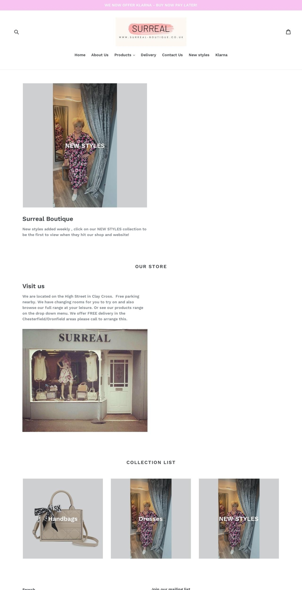 surreal-boutique.co.uk shopify website screenshot