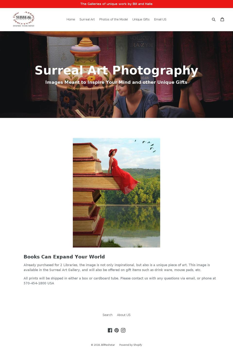 surrealartphotography.com — Shopify storefront screenshot