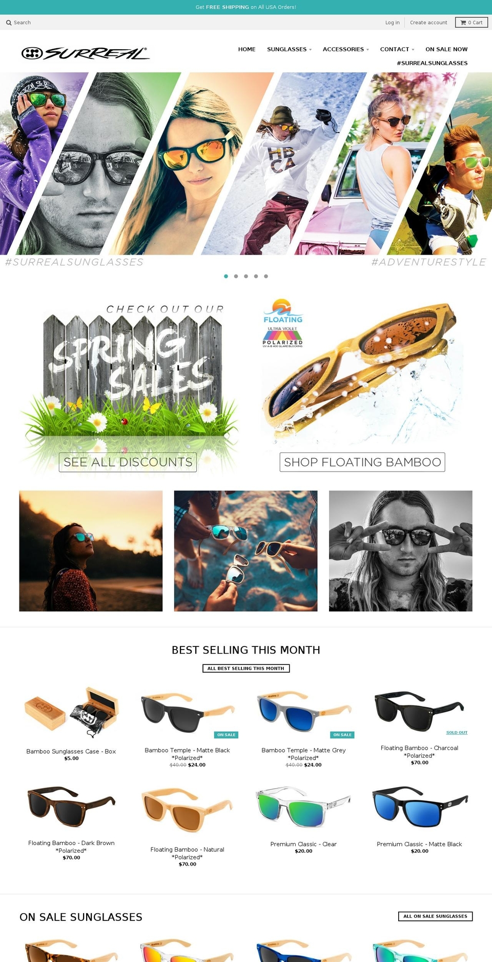 surrealsunglasses.com shopify website screenshot