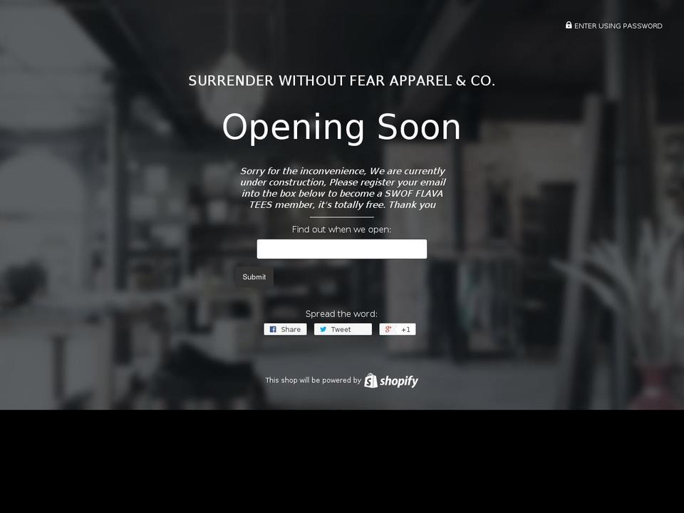 surrenderwithoutfear.com shopify website screenshot