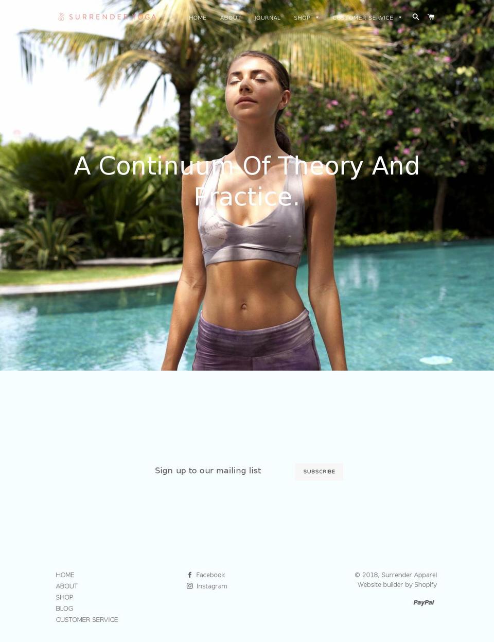 surrenderyoga.com.au shopify website screenshot