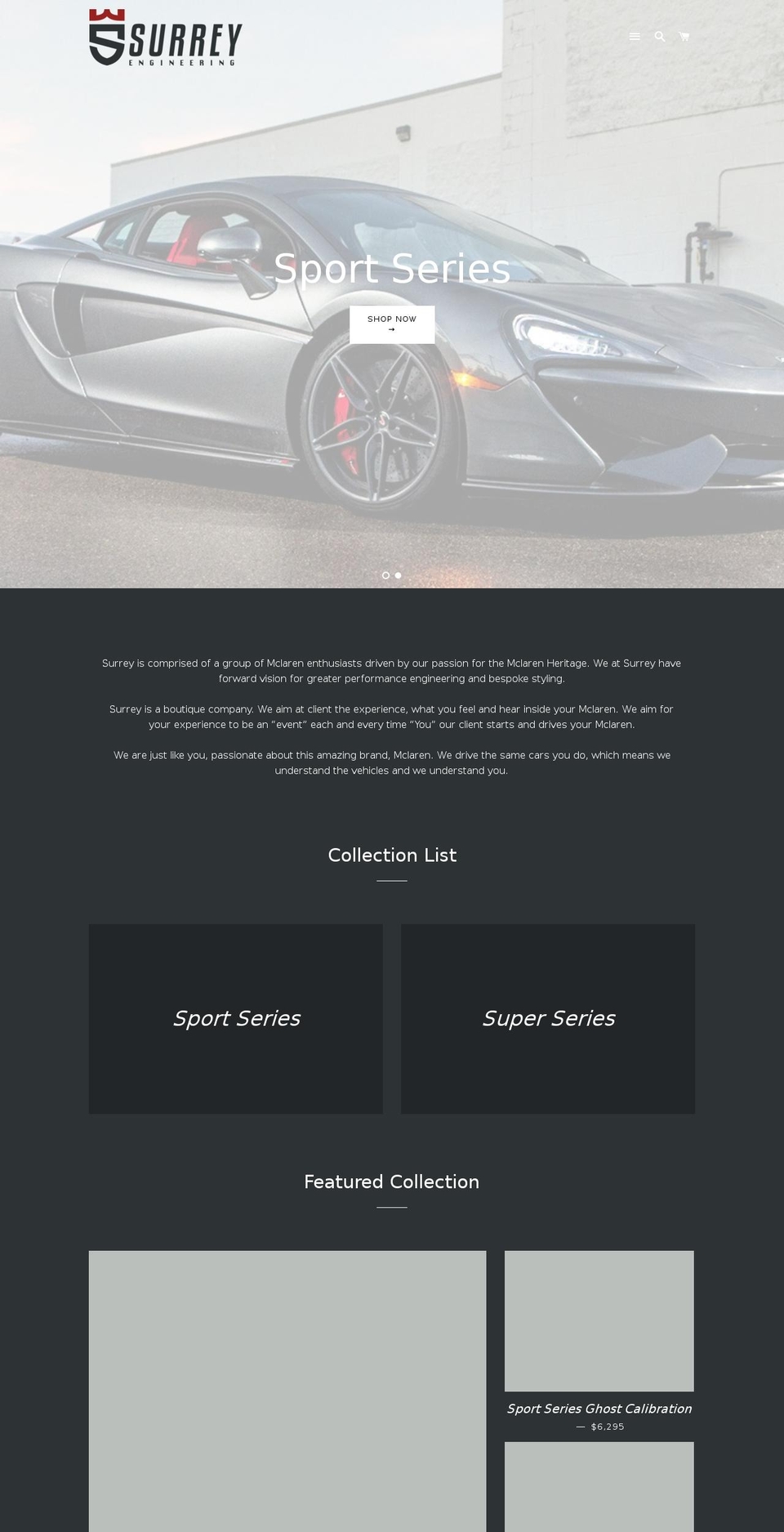 surrey-usa.com — Shopify storefront screenshot