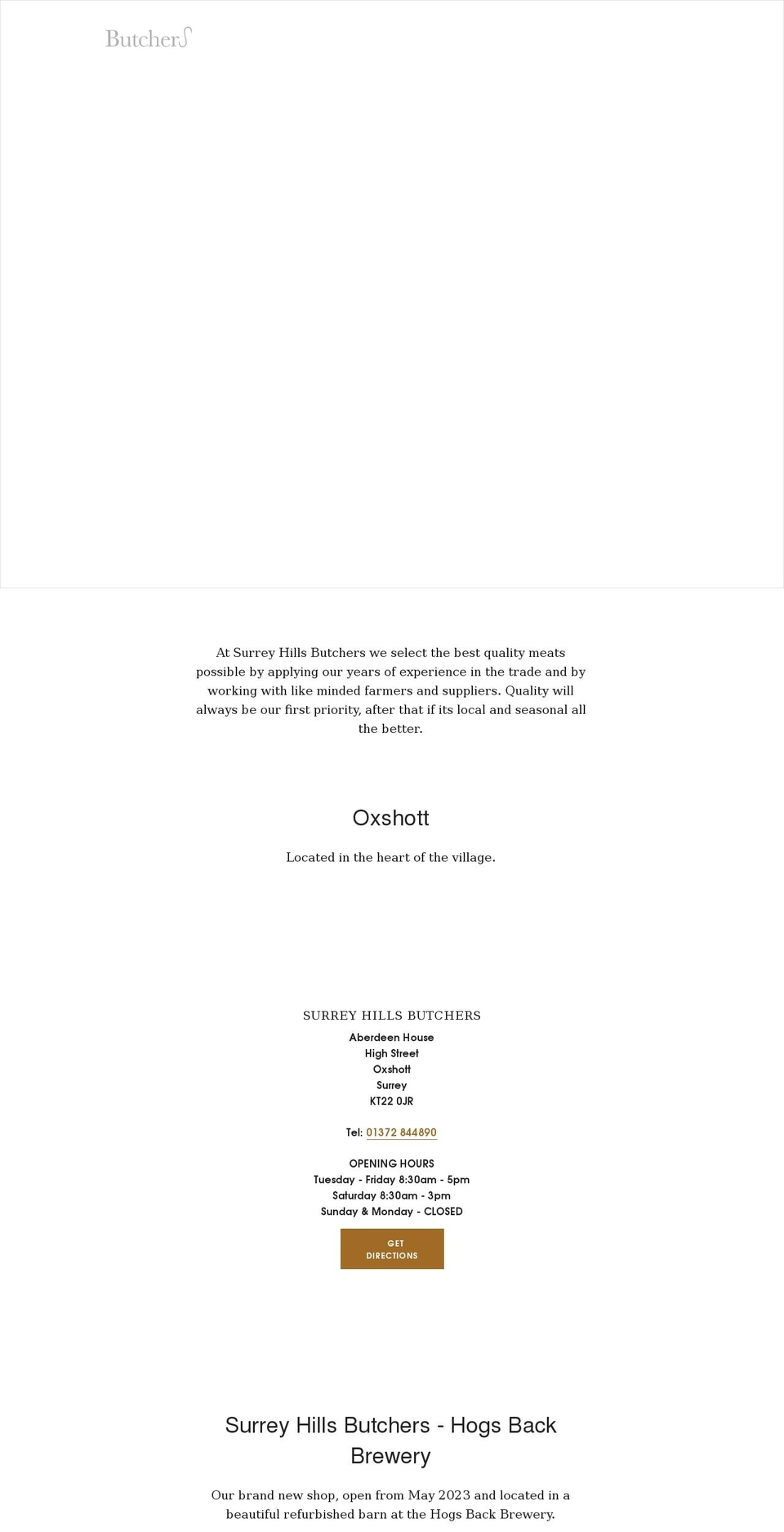 surreyhillsbutchers.com shopify website screenshot