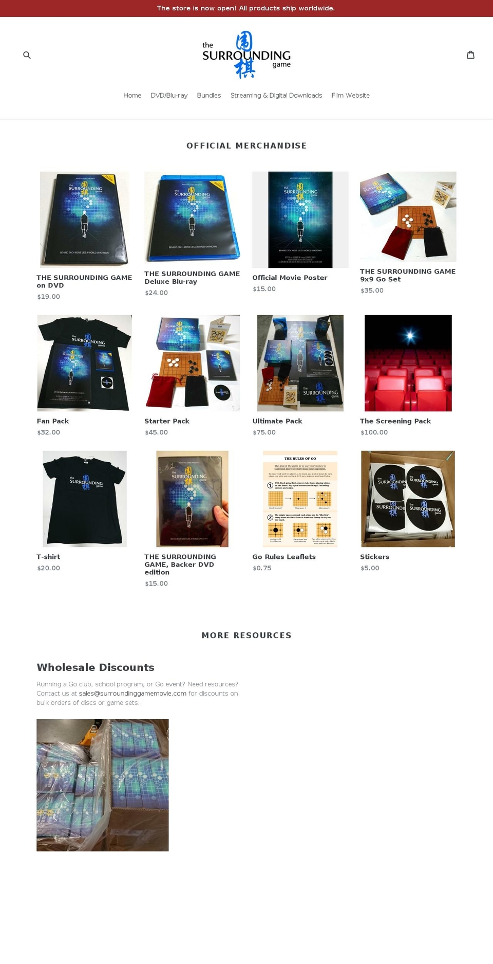 surroundinggame.com — Shopify storefront screenshot