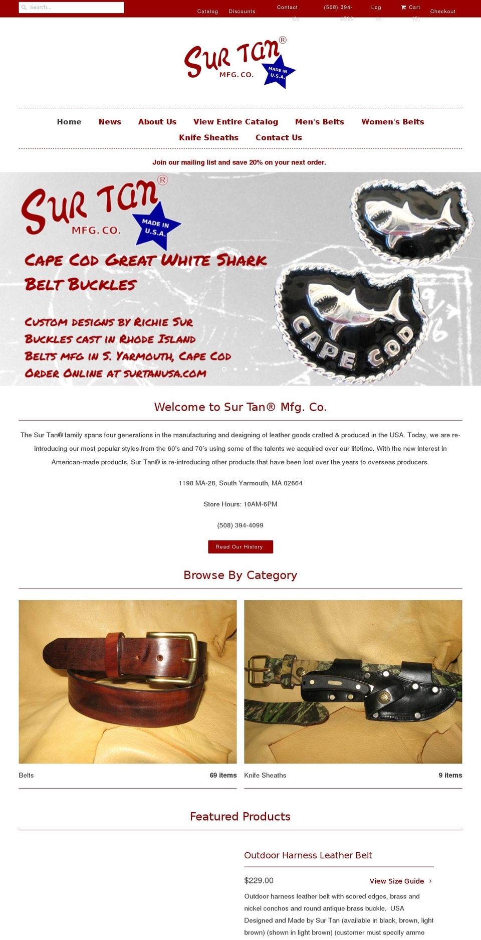 surtanleather.com shopify website screenshot