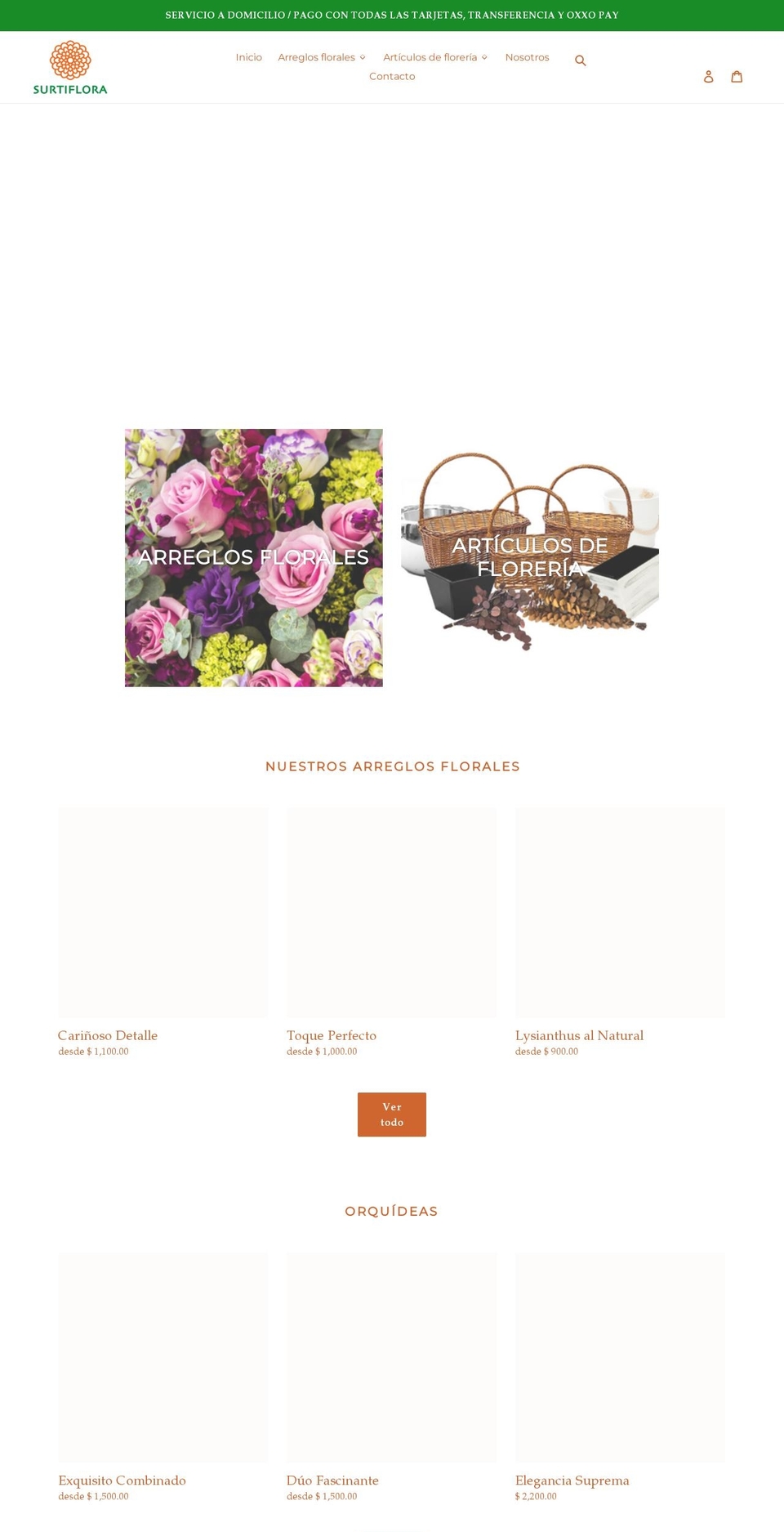 surtiflora.mx shopify website screenshot