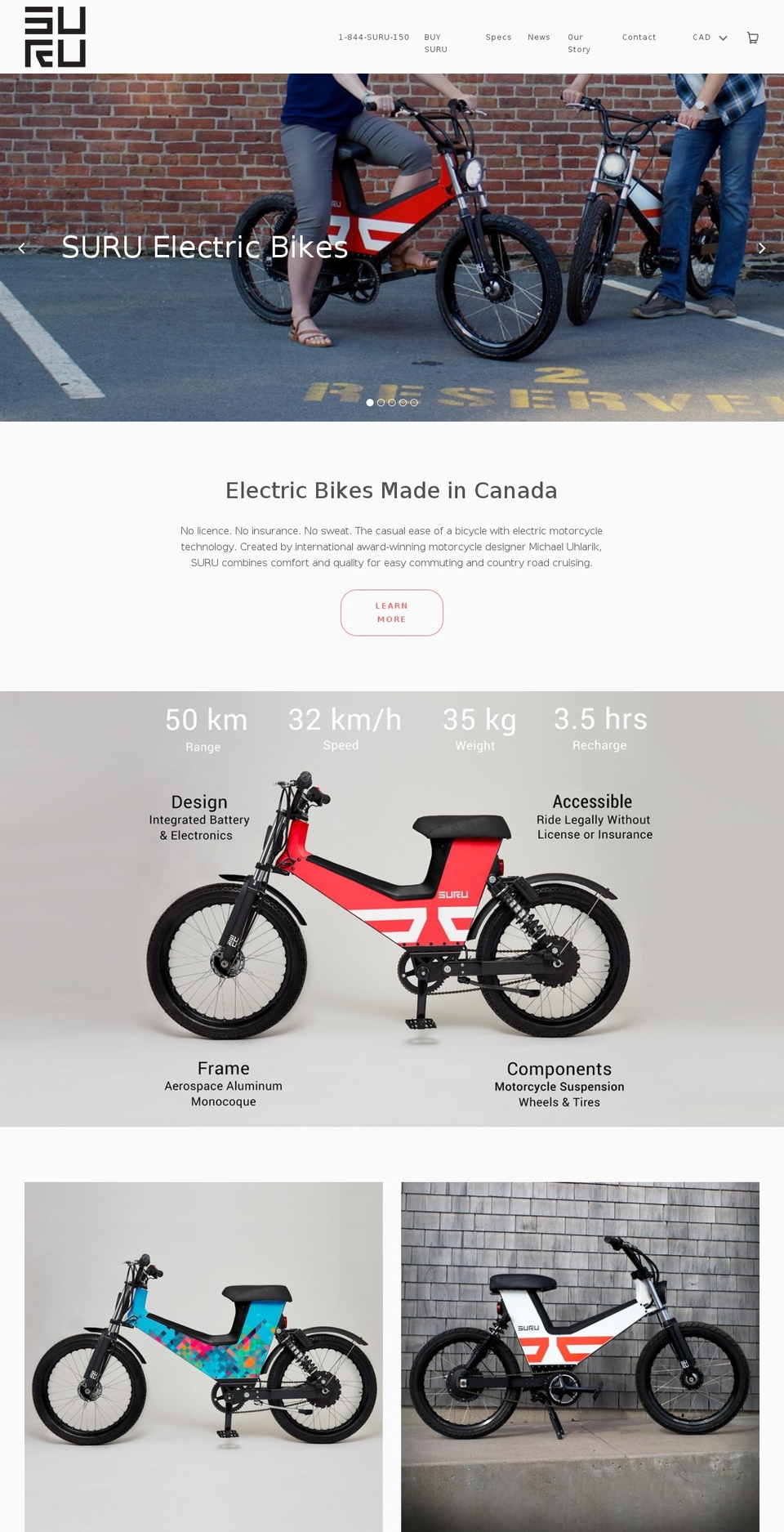 suru.bike shopify website screenshot