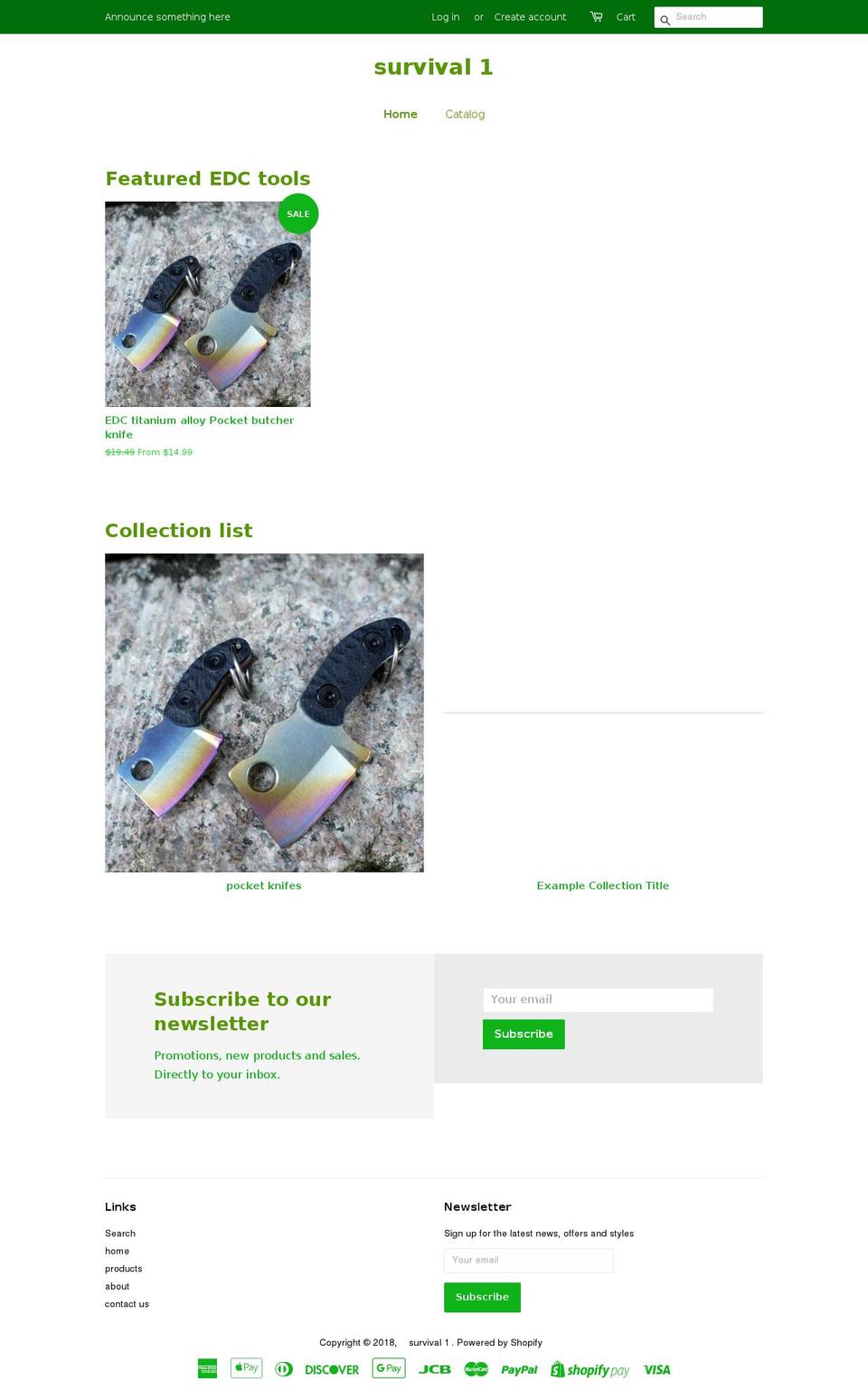 survival-1.com — Shopify storefront screenshot