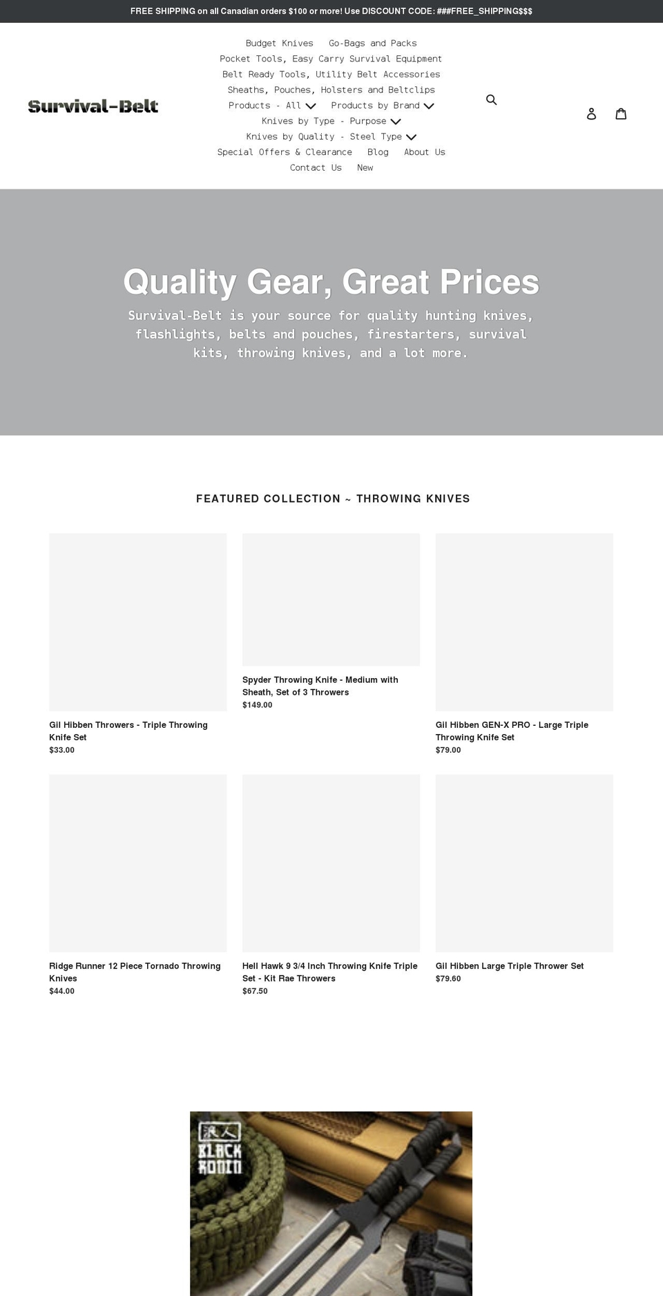 survival-belt.com shopify website screenshot