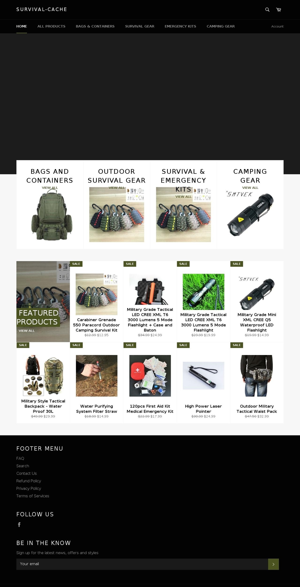 survival-cache.com — Shopify storefront screenshot