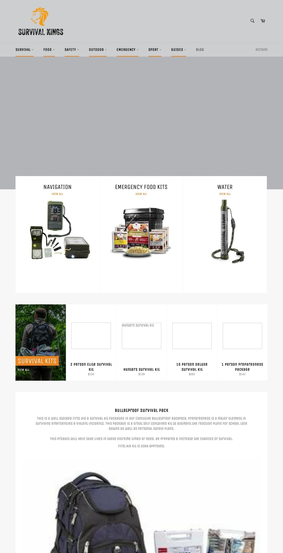 survival-kings.com — Shopify storefront screenshot