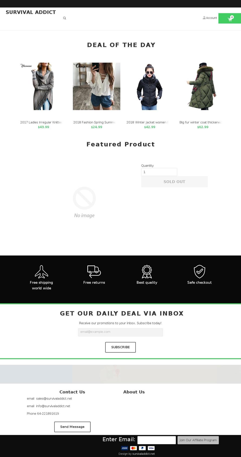 konversion-theme Shopify theme site example survivaladdict.net