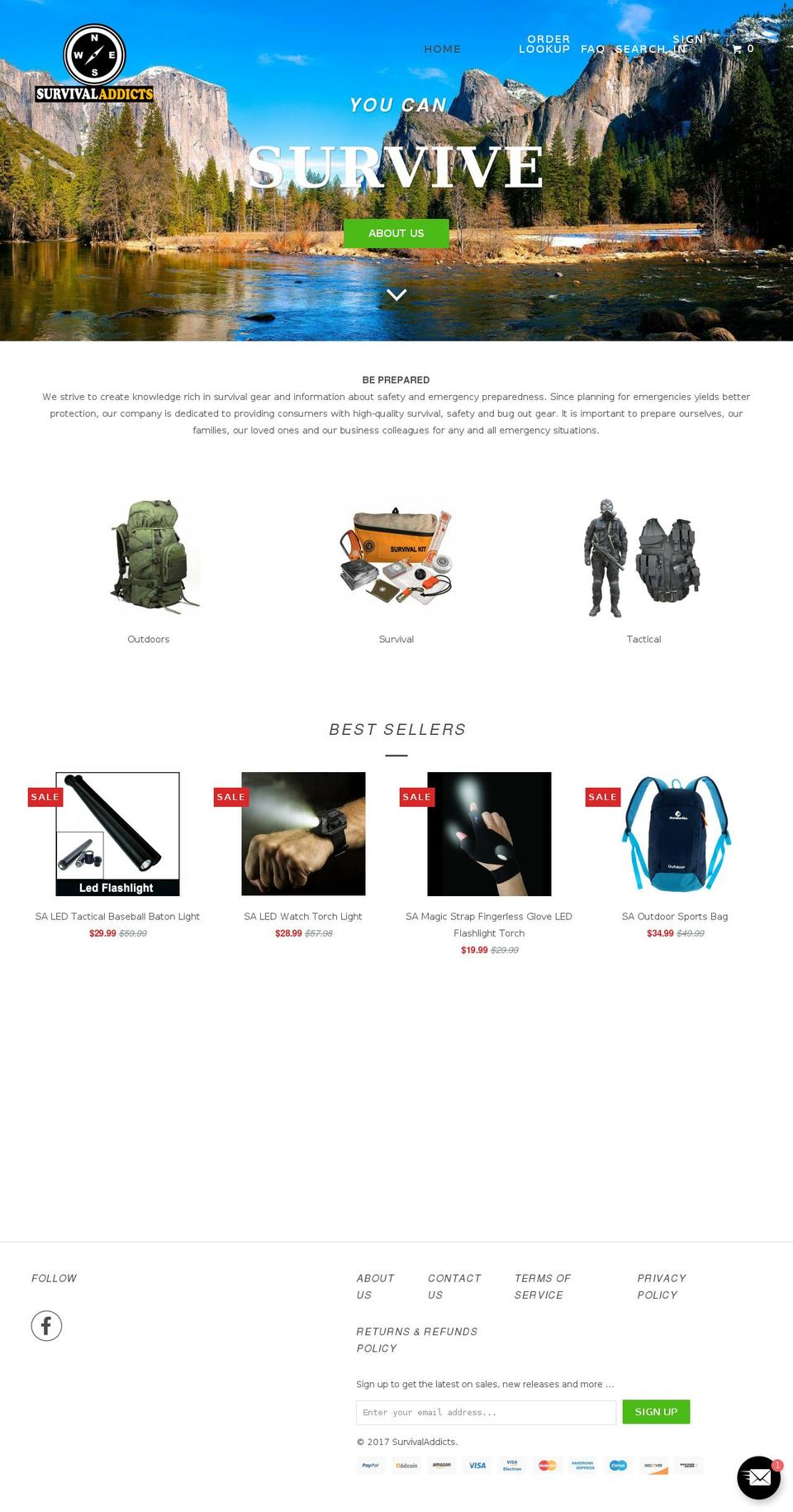 turbo Shopify theme site example survivaladdicts.net