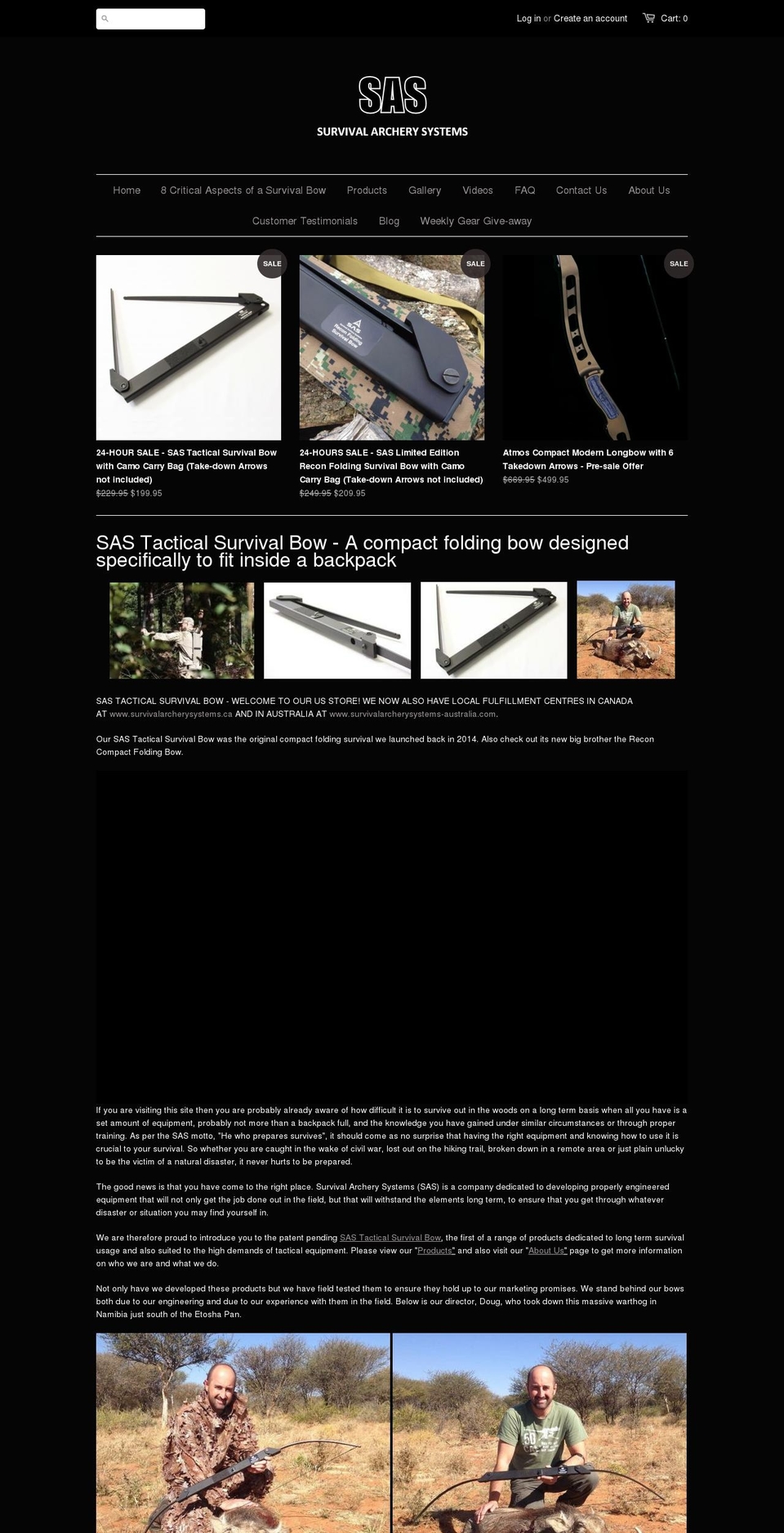 survivalarcherysystems.org shopify website screenshot