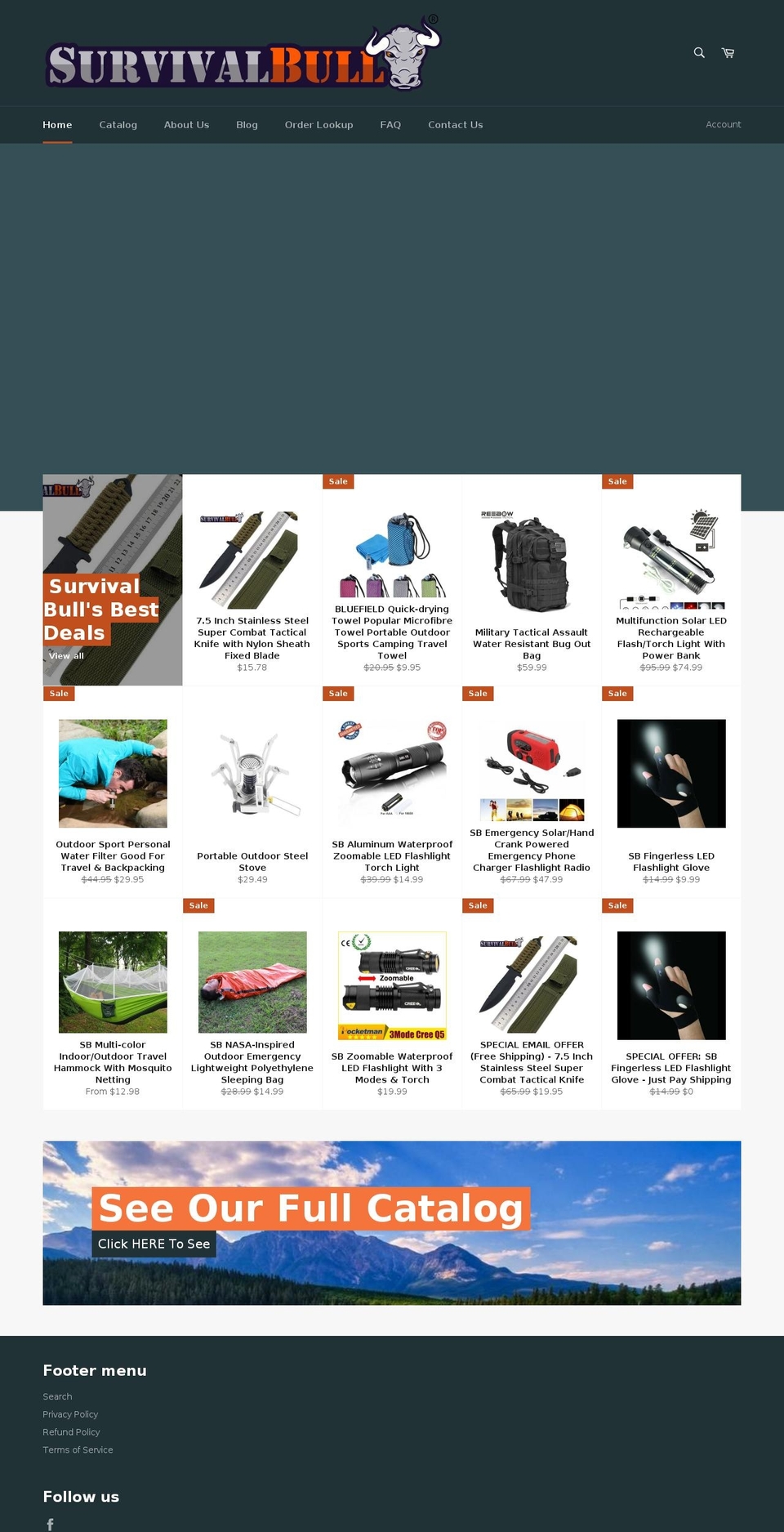 survivalbull.com — Shopify storefront screenshot
