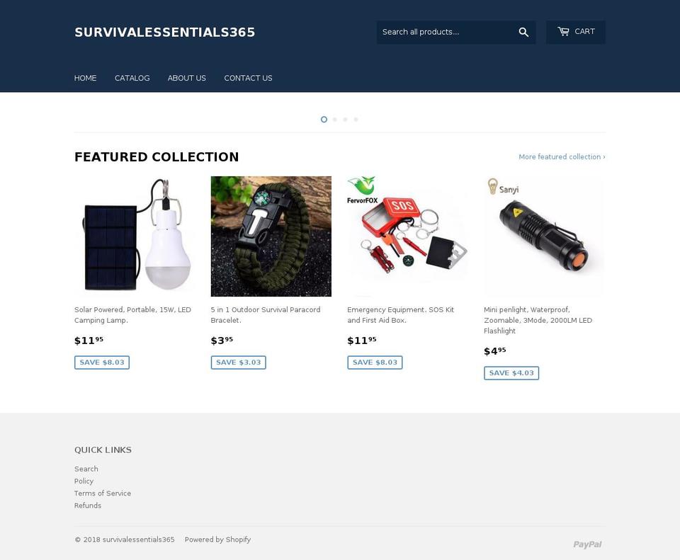 survivalessentials365.com — Shopify storefront screenshot