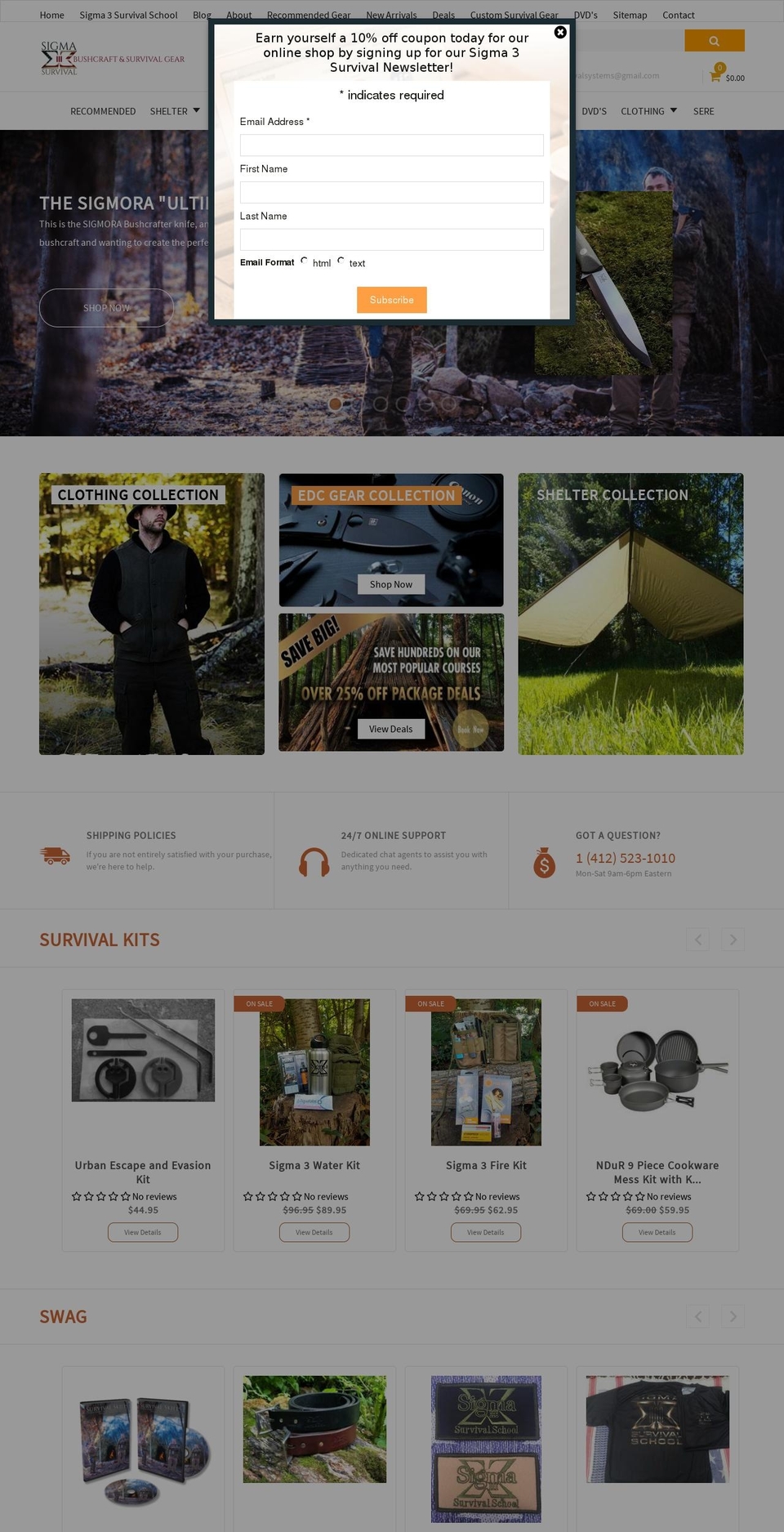 survivalgear.us shopify website screenshot