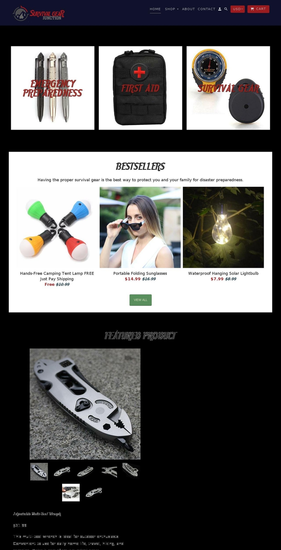 survivalgearjunction.com — Shopify storefront screenshot
