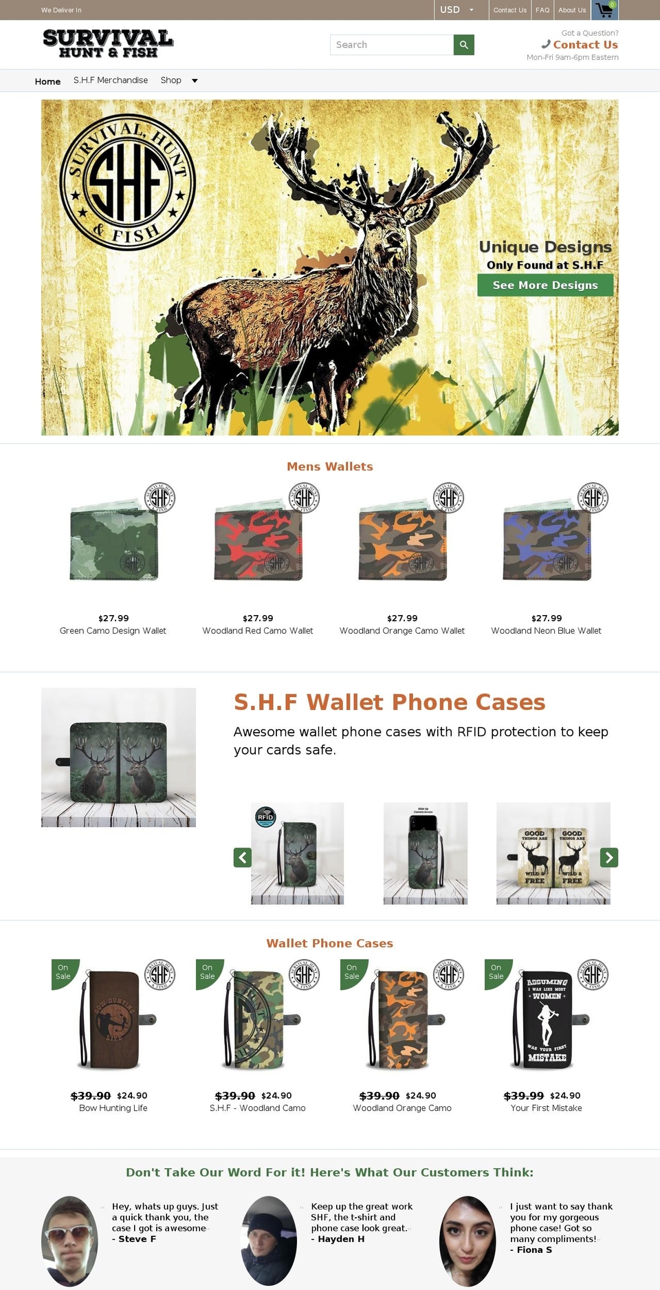 survivalhuntandfish.com — Shopify storefront screenshot