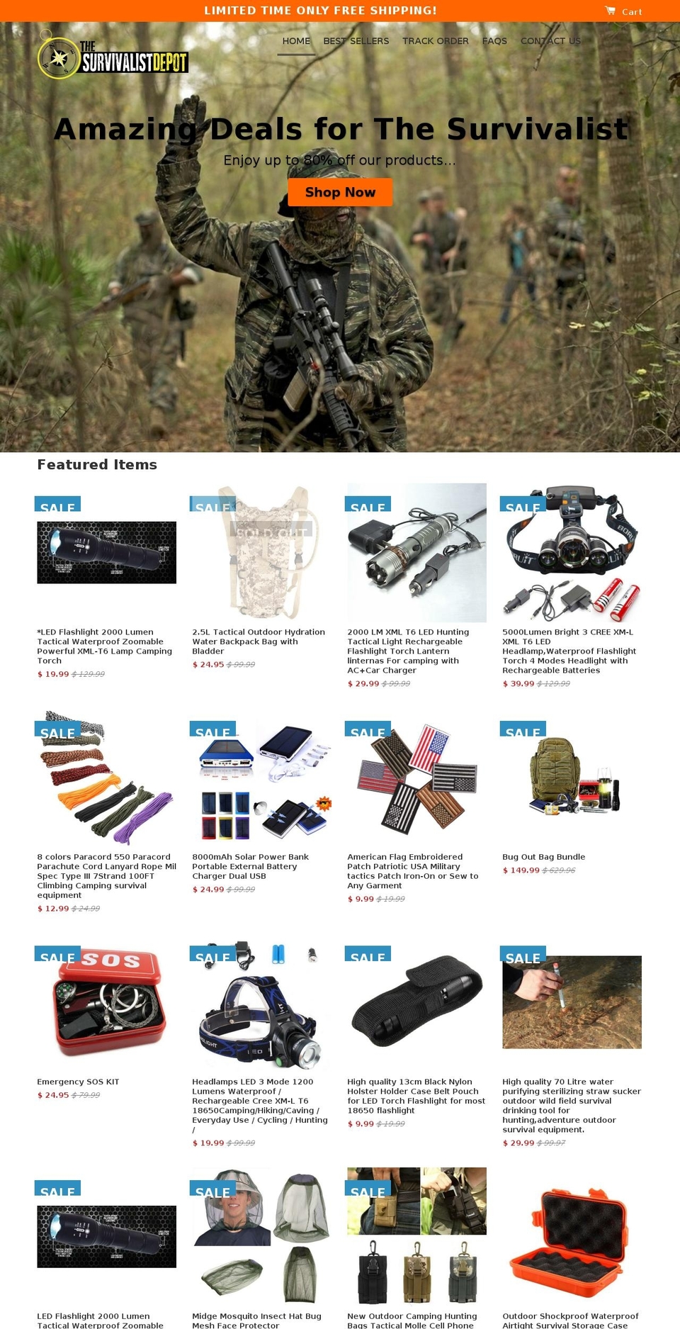 survivaliststore.myshopify.com shopify website screenshot