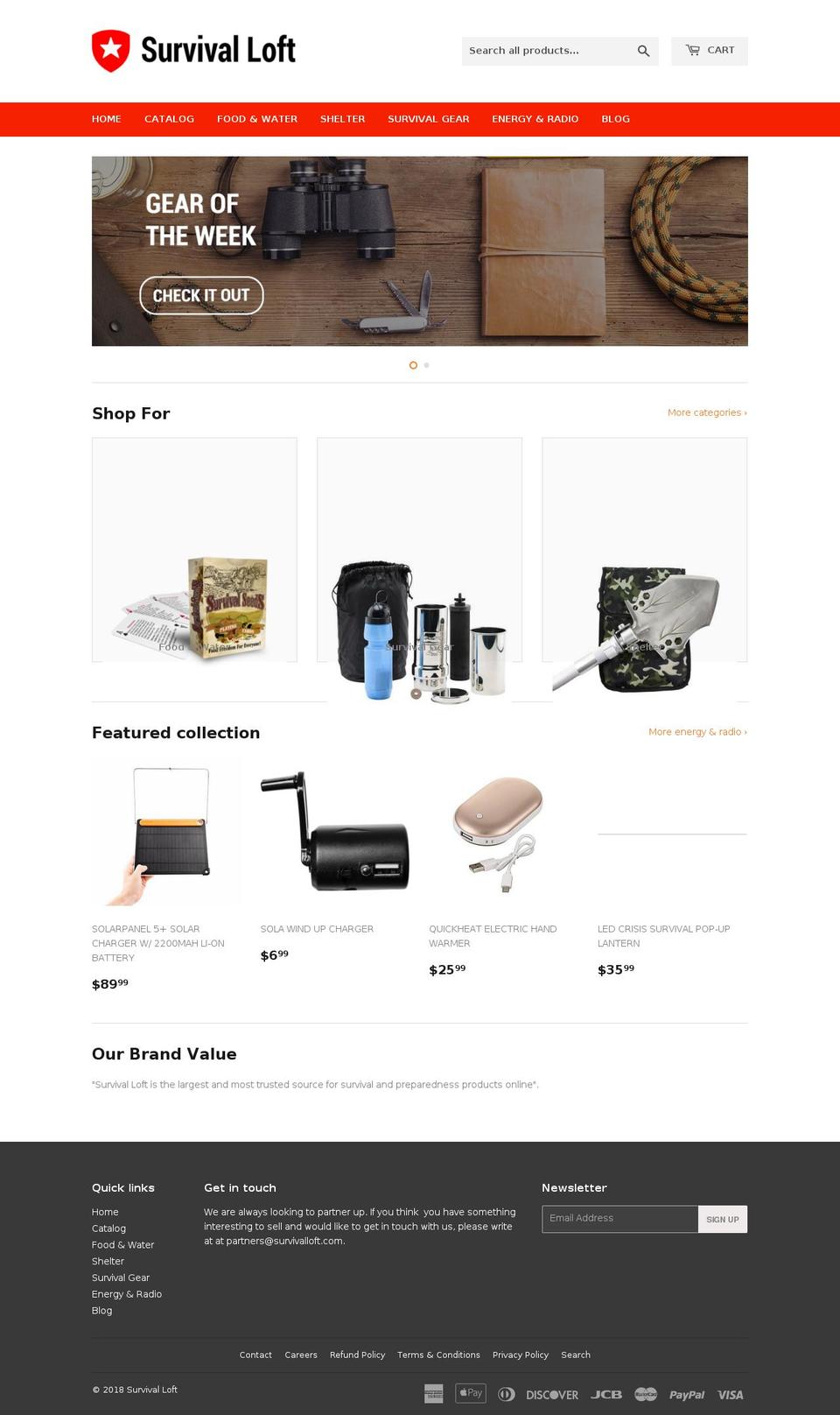 survivalloft.com — Shopify storefront screenshot
