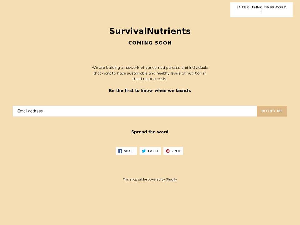 survivalnutrients.com shopify website screenshot
