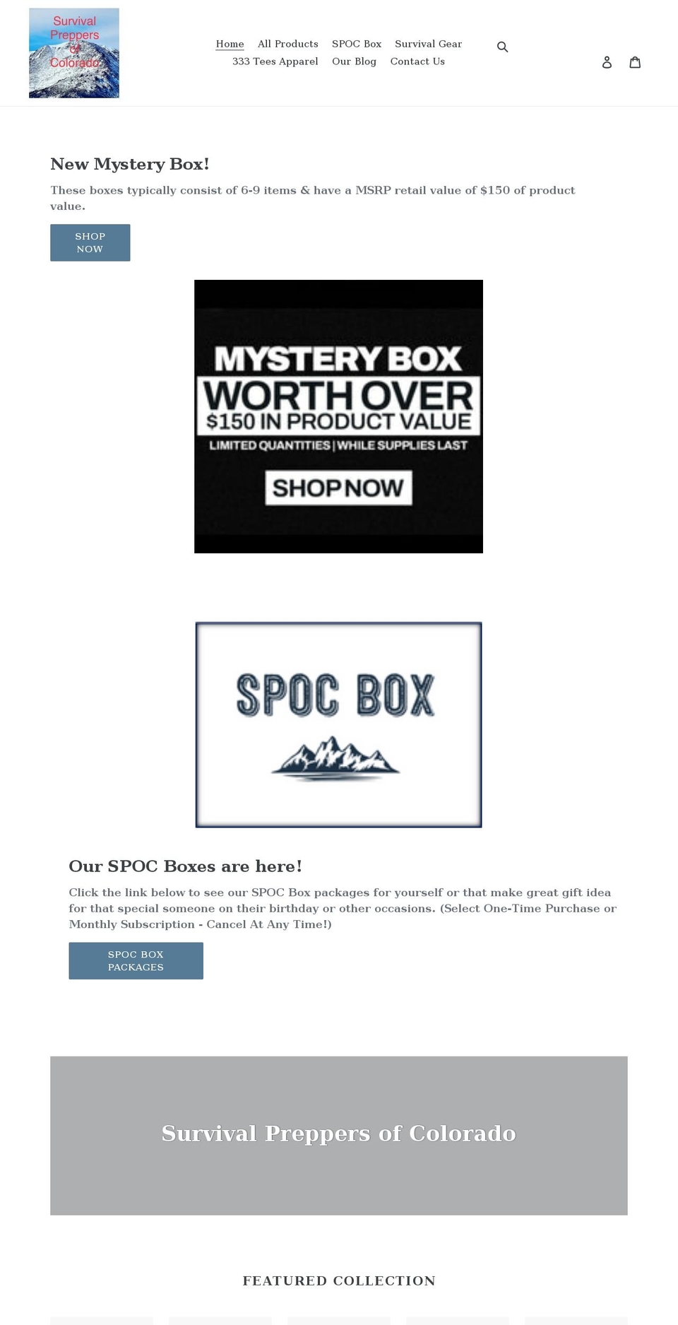 survivalpreppersco.com shopify website screenshot