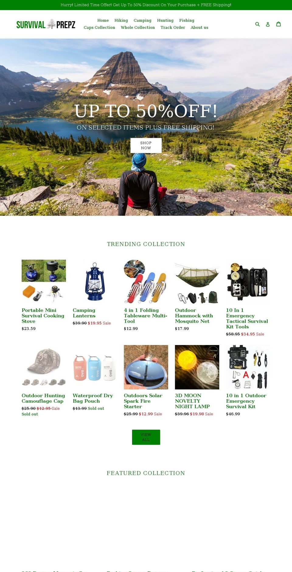 survivalprepz.com — Shopify storefront screenshot