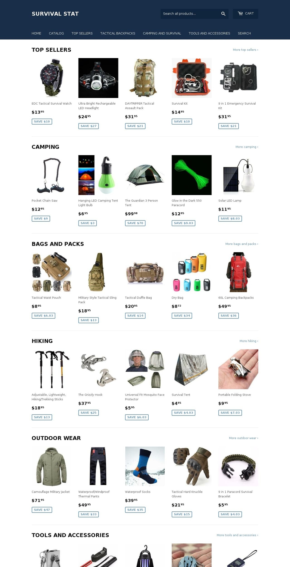 survivalstat.com — Shopify storefront screenshot