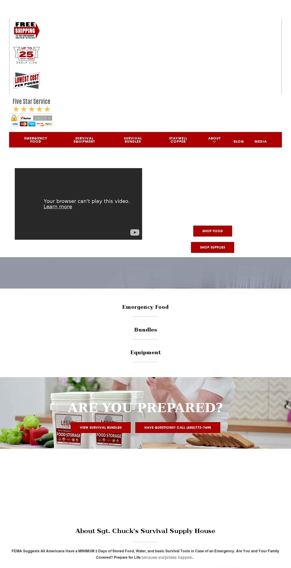 survivalsupplyhouse.com shopify website screenshot