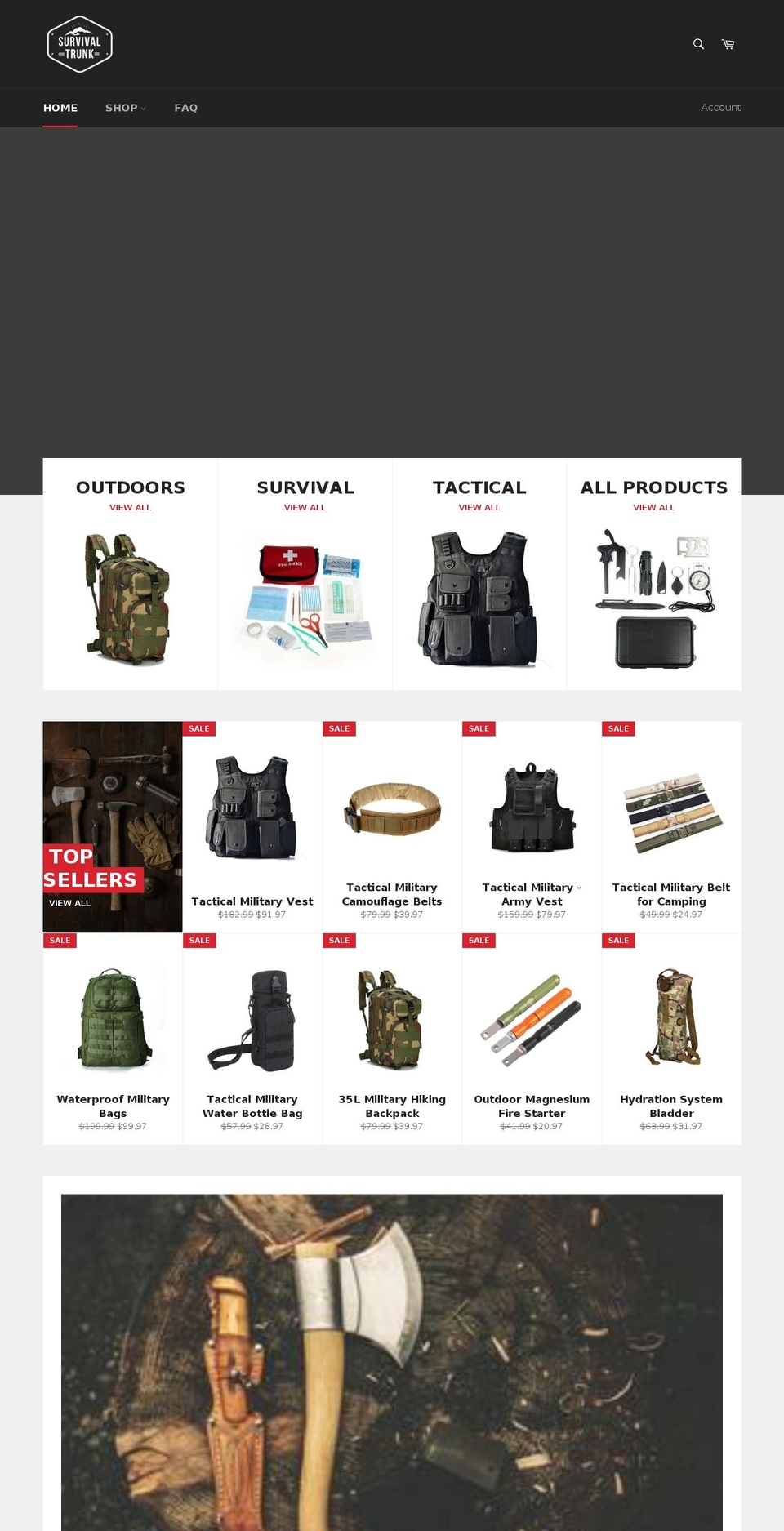 survivaltrunk.com — Shopify storefront screenshot