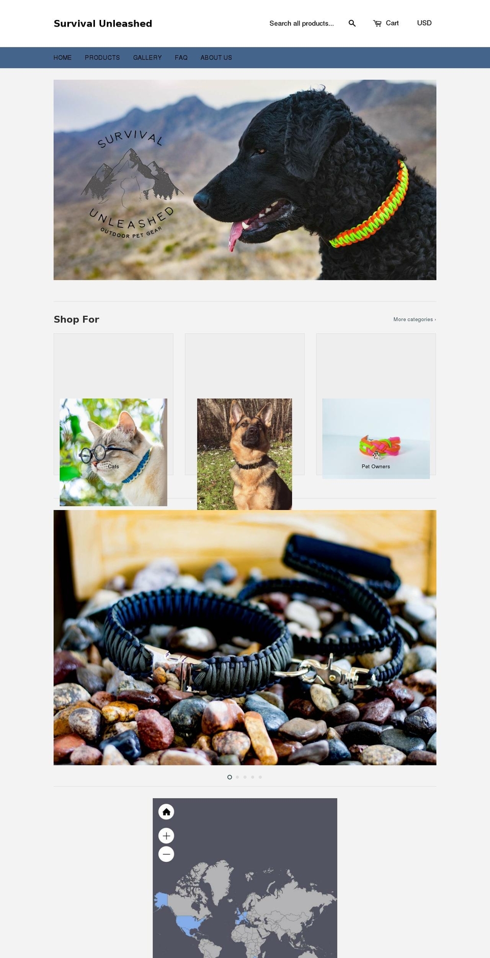 survivalunleashedcollars.com — Shopify storefront screenshot