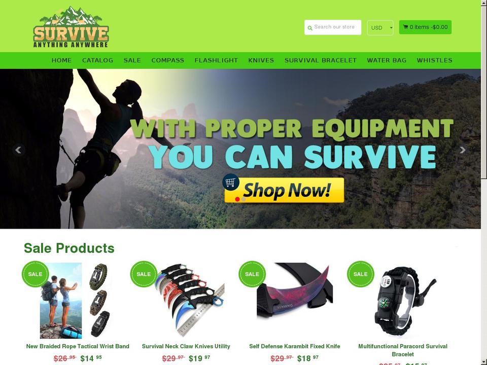 EcomClub Shopify theme site example surviveanythinganywhere.com