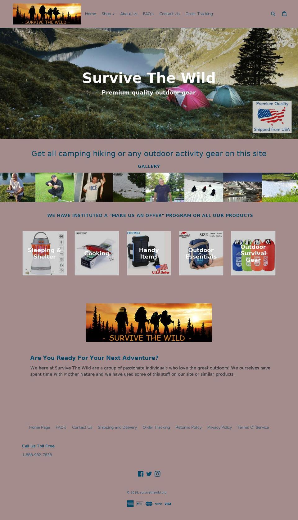 survivethewild.org shopify website screenshot