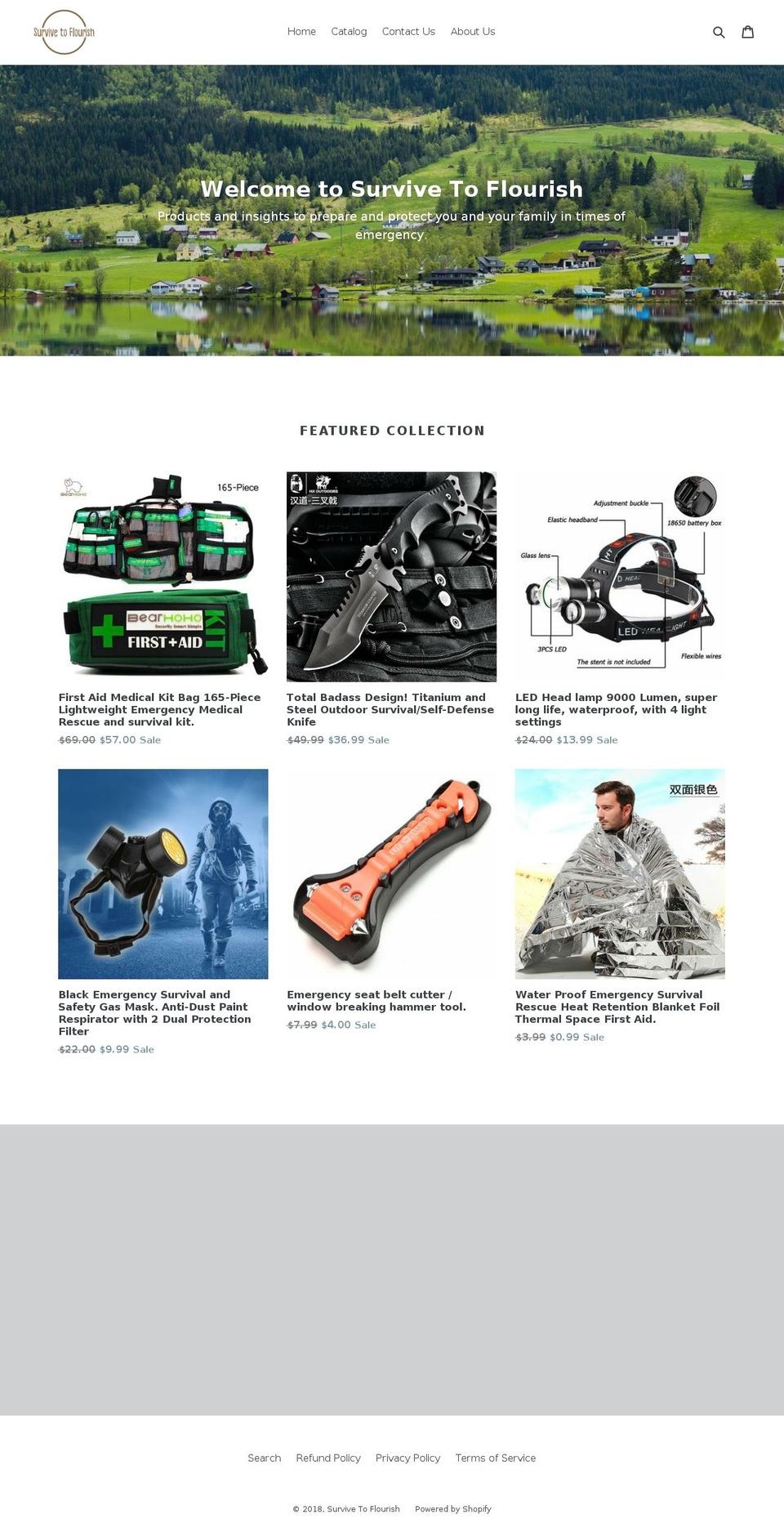 survivetoflourish.com — Shopify storefront screenshot